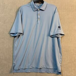 Peter Millar Summer Comfort Mens L Blue Performance Golf Polo